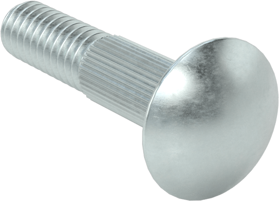 Çelik Tırtıllı Boyunlu Taşıma Cıvataları, Düşük Mukavemetli, Sınıf 2, 1/4"-20 Diş Boyutu, 1-1/4" Uzunluk