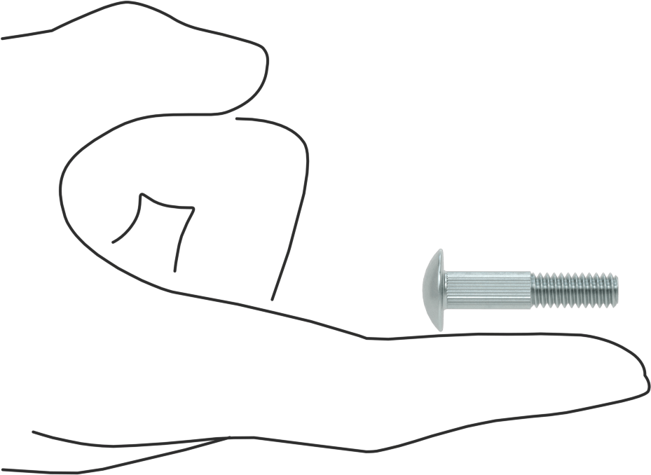 Çelik Tırtıllı Boyunlu Taşıma Cıvataları, Düşük Mukavemetli, Sınıf 2, 1/4"-20 Diş Boyutu, 1-1/4" Uzunluk