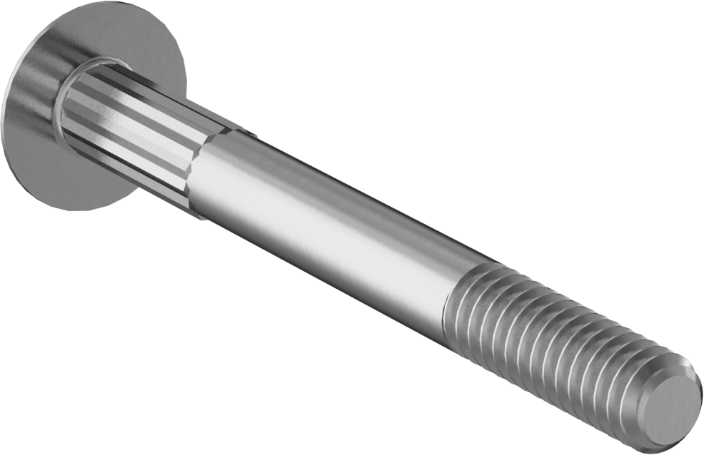 Çelik Tırtıllı Boyunlu Taşıma Cıvataları, Düşük Mukavemetli, Sınıf 2, 1/4"-20 Diş Boyutu, 2-1/2" Uzunluk