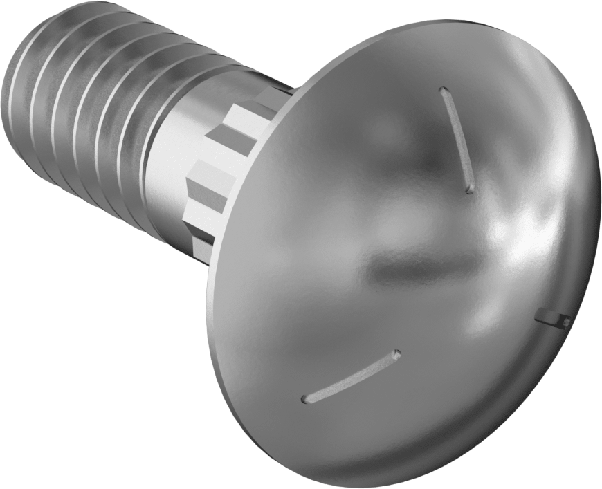 Çelik Tırtıllı Boyunlu Taşıma Cıvataları, Orta Mukavemetli, Sınıf 5, 1/4"-20 Diş Boyutu, 3/4" Uzunluk