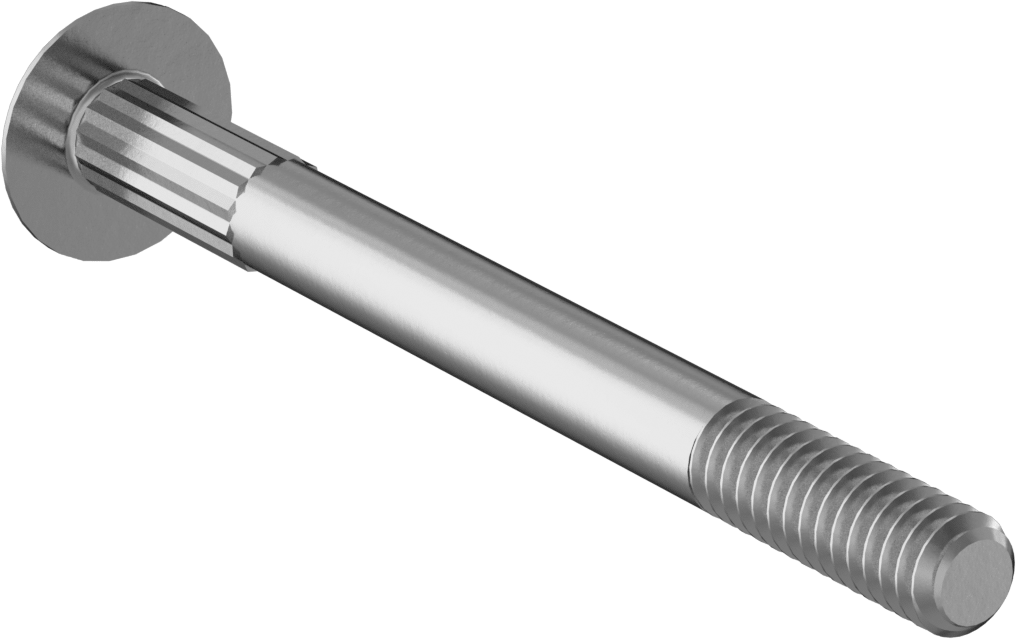 Çelik Tırtıllı Boyunlu Taşıma Cıvataları, Düşük Mukavemetli, Sınıf 2, 1/4"-20 Diş Boyutu, 3" Uzunluk
