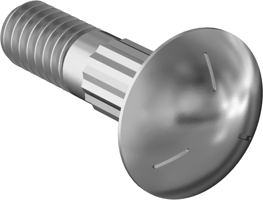 Çelik Tırtıllı Boyunlu Taşıma Cıvataları, Orta Mukavemetli, Sınıf 5, 1/4"-20 Diş Boyutu, 1" Uzunluk