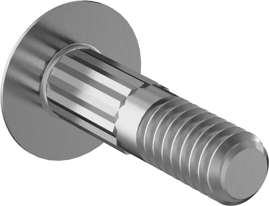 Çelik Tırtıllı Boyunlu Taşıma Cıvataları, Orta Mukavemetli, Sınıf 5, 1/4"-20 Diş Boyutu, 1" Uzunluk
