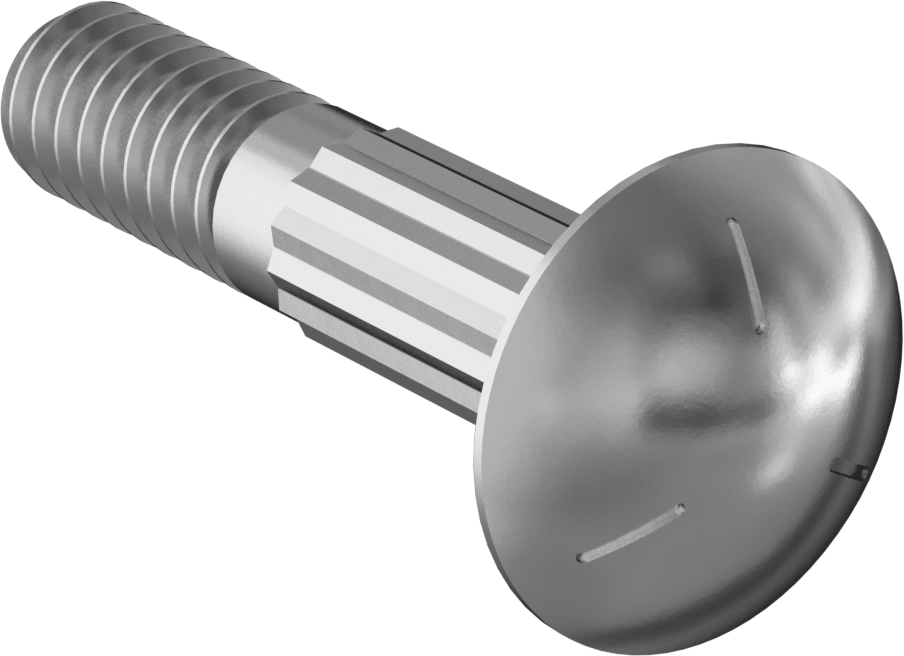 Çelik Tırtıllı Boyunlu Taşıma Cıvataları, Orta Mukavemetli, Sınıf 5, 1/4"-20 Diş Boyutu, 1-1/4" Uzunluk