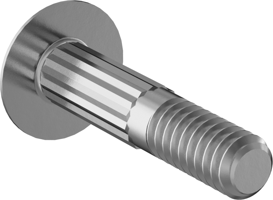 Çelik Tırtıllı Boyunlu Taşıma Cıvataları, Orta Mukavemetli, Sınıf 5, 1/4"-20 Diş Boyutu, 1-1/4" Uzunluk