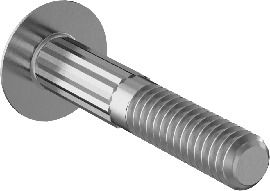 Çelik Tırtıllı Boyunlu Taşıma Cıvataları, Orta Mukavemetli, Sınıf 5, 1/4"-20 Diş Boyutu, 1-1/2" Uzunluk