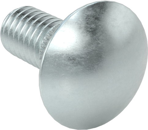 Çelik Tırtıllı Boyunlu Taşıma Cıvataları, Düşük Mukavemetli, Sınıf 2, 5/16"-18 Diş Boyutu, 3/4" Uzunluk
