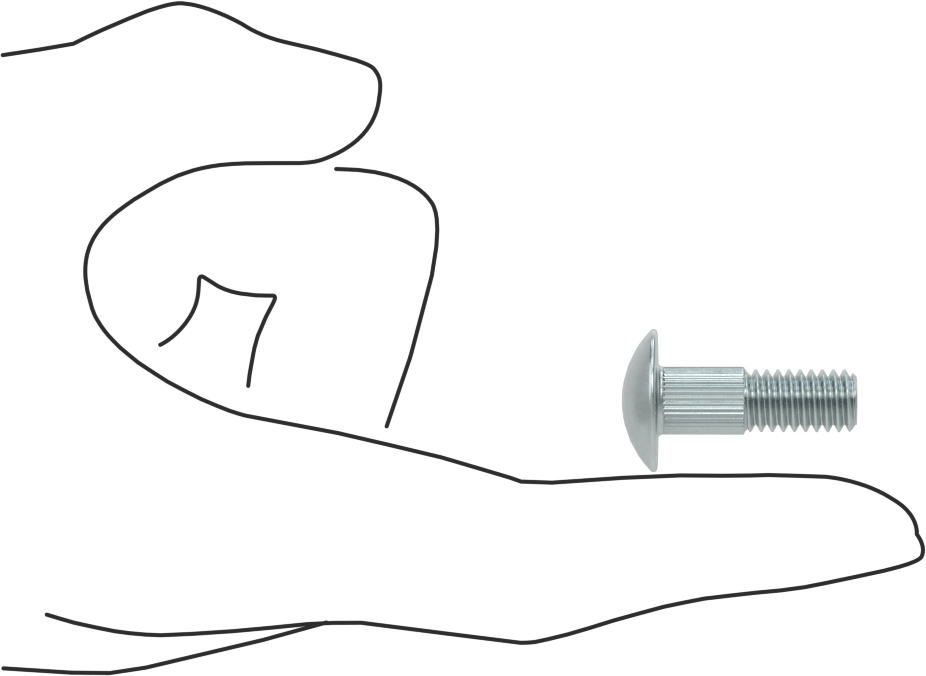 Çelik Tırtıllı Boyunlu Taşıma Cıvataları, Düşük Mukavemetli, Sınıf 2, 5/16"-18 Diş Boyutu, 1" Uzunluk