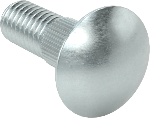 Çelik Tırtıllı Boyunlu Taşıma Cıvataları, Düşük Mukavemetli, Sınıf 2, 5/16"-18 Diş Boyutu, 1" Uzunluk