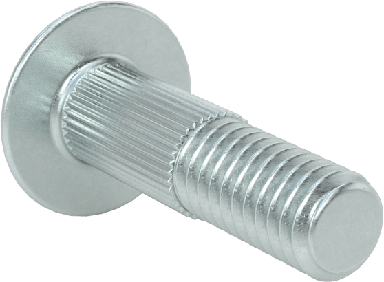 Çelik Tırtıllı Boyunlu Taşıma Cıvataları, Düşük Mukavemetli, Sınıf 2, 5/16"-18 Diş Boyutu, 1-1/4" Uzunluk