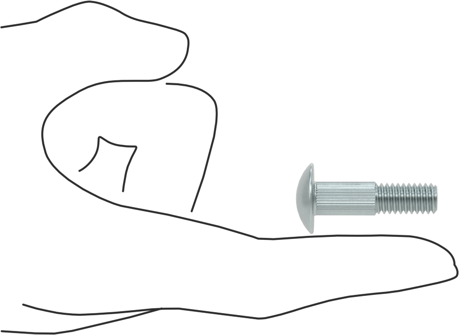 Çelik Tırtıllı Boyunlu Taşıma Cıvataları, Düşük Mukavemetli, Sınıf 2, 5/16"-18 Diş Boyutu, 1-1/4" Uzunluk
