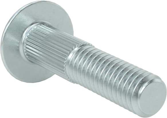 Çelik Tırtıllı Boyunlu Taşıma Cıvataları, Düşük Mukavemetli, Sınıf 2, 5/16"-18 Diş Boyutu, 1-1/2" Uzunluk