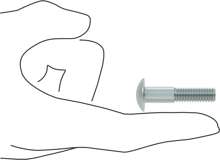 Çelik Tırtıllı Boyunlu Taşıma Cıvataları, Düşük Mukavemetli, Sınıf 2, 5/16"-18 Diş Boyutu, 1-1/2" Uzunluk