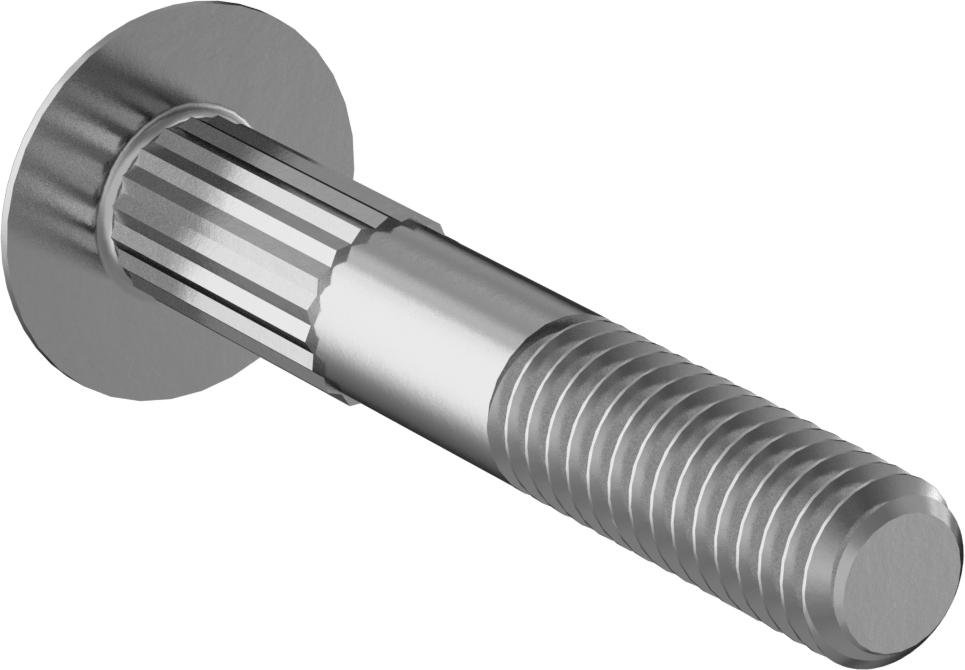 Çelik Tırtıllı Boyunlu Taşıma Cıvataları, Düşük Mukavemetli, Sınıf 2, 5/16"-18 Diş Boyutu, 2" Uzunluk