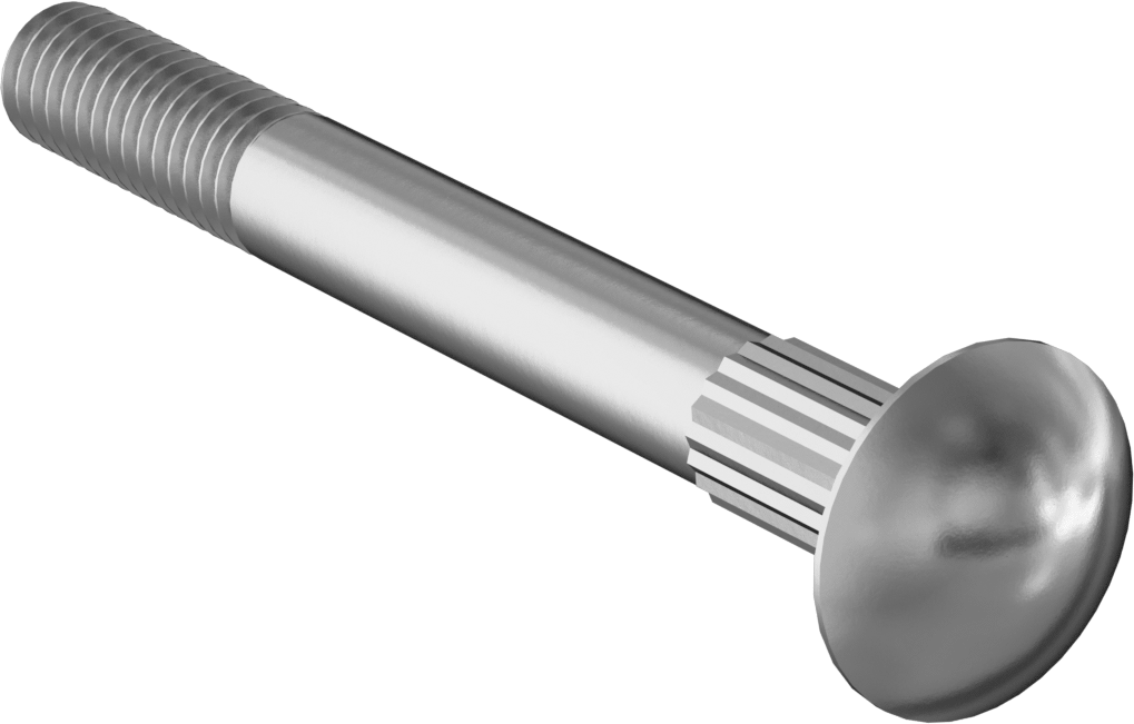Çelik Tırtıllı Boyunlu Taşıma Cıvataları, Düşük Mukavemetli, Sınıf 2, 5/16"-18 Diş Boyutu, 3" Uzunluk