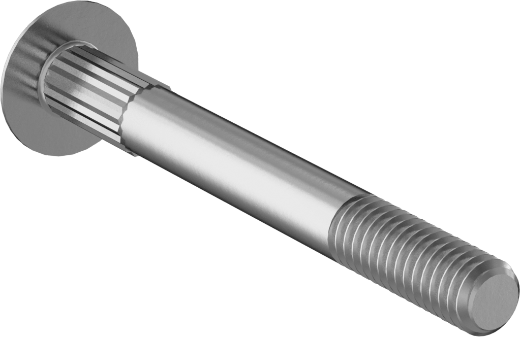 Çelik Tırtıllı Boyunlu Taşıma Cıvataları, Düşük Mukavemetli, Sınıf 2, 5/16"-18 Diş Boyutu, 3" Uzunluk