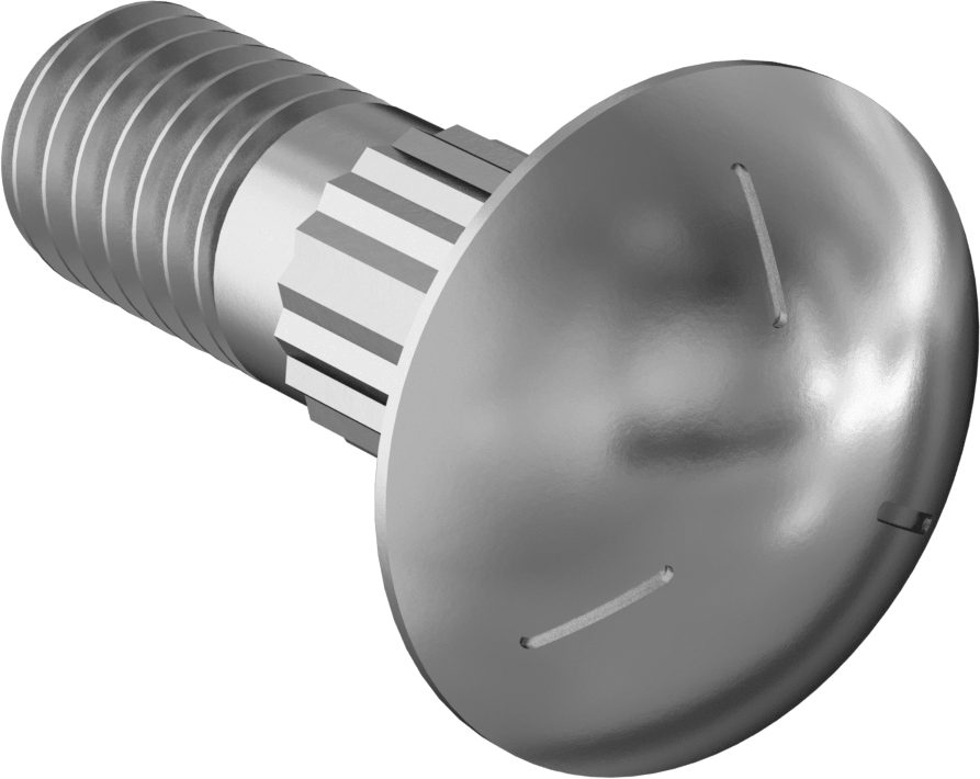 Çelik Tırtıllı Boyunlu Taşıma Cıvataları, Orta Mukavemetli, Sınıf 5, 5/16"-18 Diş Boyutu, 1" Uzunluk