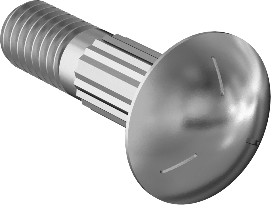 Çelik Tırtıllı Boyunlu Taşıma Cıvataları, Orta Mukavemetli, Sınıf 5, 5/16"-18 Diş Boyutu, 1-1/4" Uzunluk