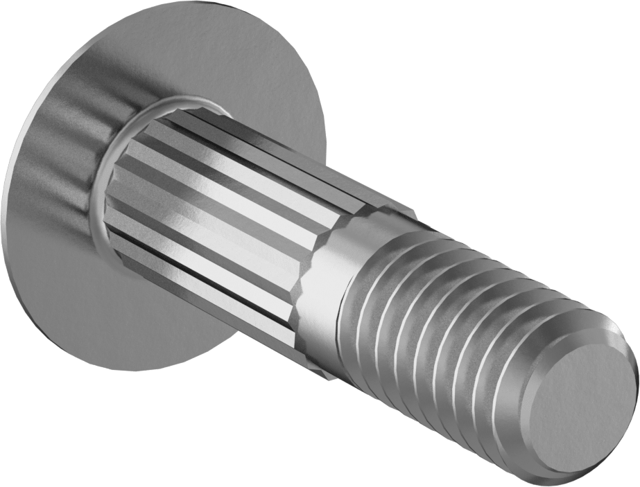 Çelik Tırtıllı Boyunlu Taşıma Cıvataları, Orta Mukavemetli, Sınıf 5, 5/16"-18 Diş Boyutu, 1-1/4" Uzunluk