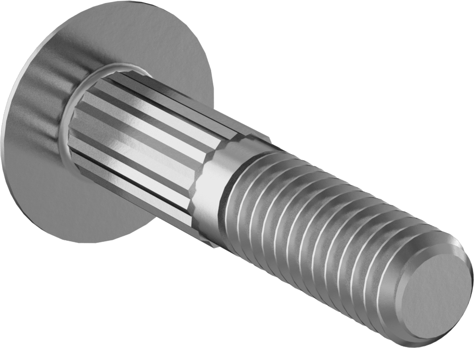 Çelik Tırtıllı Boyunlu Taşıma Cıvataları, Orta Mukavemetli, Sınıf 5, 5/16"-18 Diş Boyutu, 1-1/2" Uzunluk