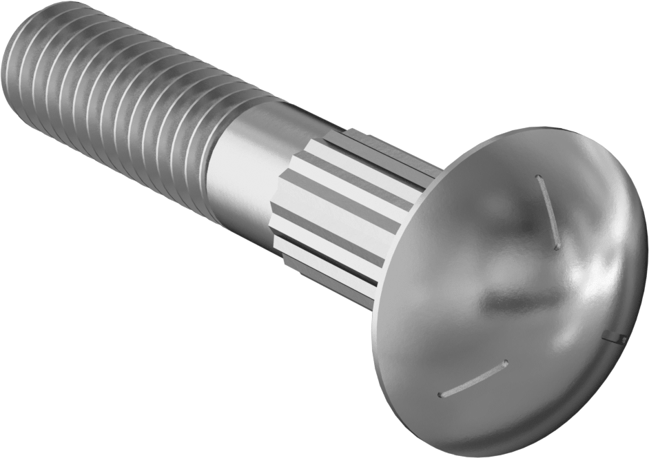 Çelik Tırtıllı Boyunlu Taşıma Cıvataları, Orta Mukavemetli, Sınıf 5, 5/16"-18 Diş Boyutu, 1-3/4" Uzunluk