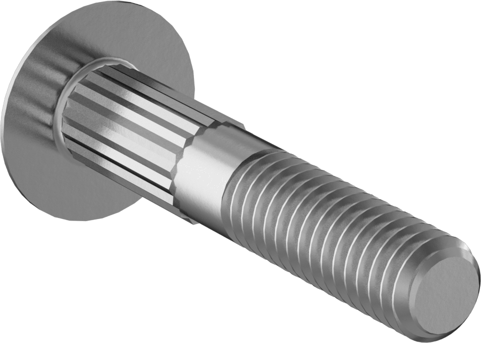 Çelik Tırtıllı Boyunlu Taşıma Cıvataları, Orta Mukavemetli, Sınıf 5, 5/16"-18 Diş Boyutu, 1-3/4" Uzunluk