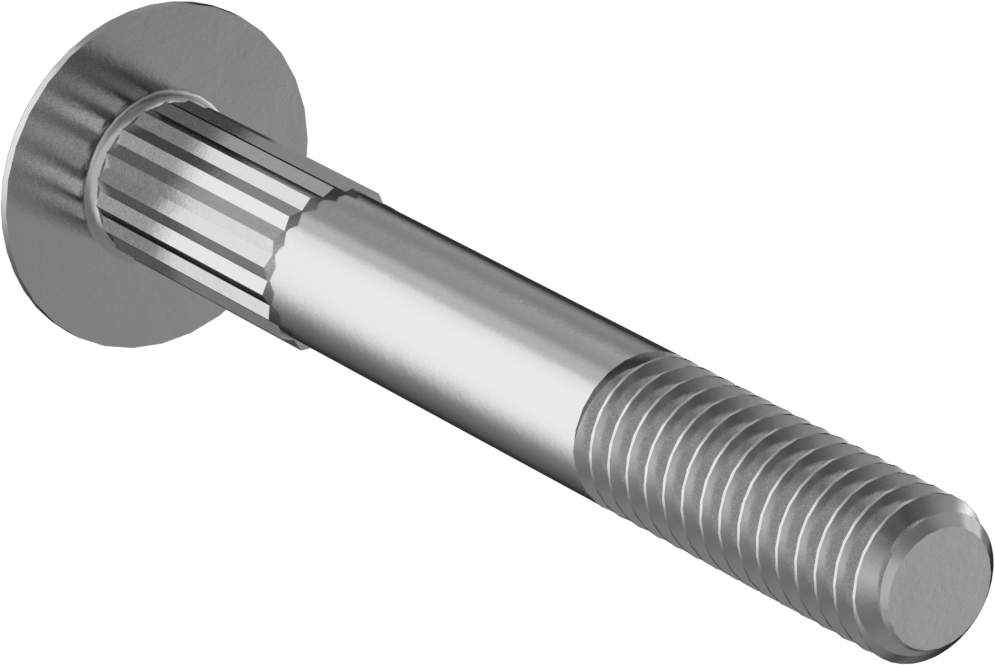 Çelik Tırtıllı Boyunlu Taşıma Cıvataları, Orta Mukavemetli, Sınıf 5, 5/16"-18 Diş Boyutu, 2-1/2" Uzunluk