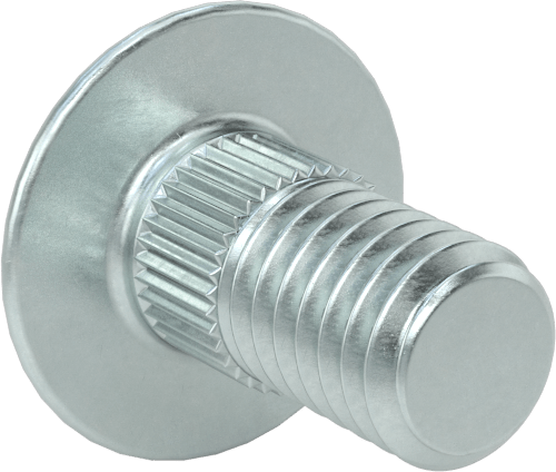 Çelik Tırtıllı Boyunlu Taşıma Cıvataları, Düşük Mukavemetli, Sınıf 2, 3/8"-16 Diş Boyutu, 3/4" Uzunluk