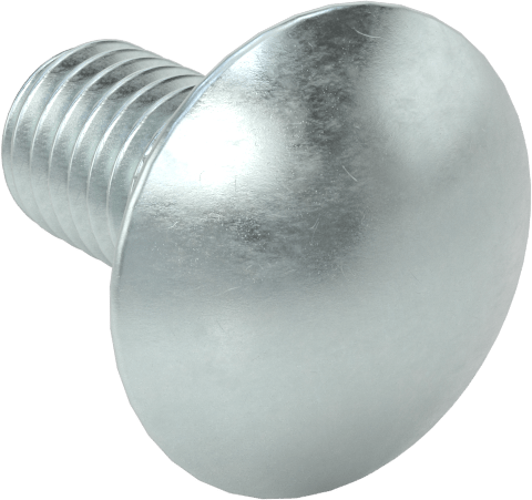Çelik Tırtıllı Boyunlu Taşıma Cıvataları, Düşük Mukavemetli, Sınıf 2, 3/8"-16 Diş Boyutu, 3/4" Uzunluk