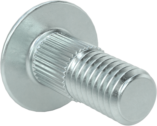 Çelik Tırtıllı Boyunlu Taşıma Cıvataları, Düşük Mukavemetli, Sınıf 2, 3/8"-16 Diş Boyutu, 1" Uzunluk