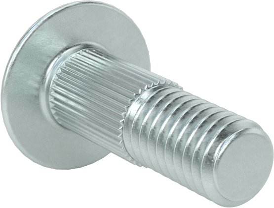 Çelik Tırtıllı Boyunlu Taşıma Cıvataları, Düşük Mukavemetli, Sınıf 2, 3/8"-16 Diş Boyutu, 1-1/4" Uzunluk