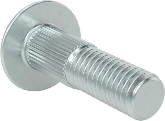Çelik Tırtıllı Boyunlu Taşıma Cıvataları, Düşük Mukavemetli, Sınıf 2, 3/8"-16 Diş Boyutu, 1-1/2" Uzunluk