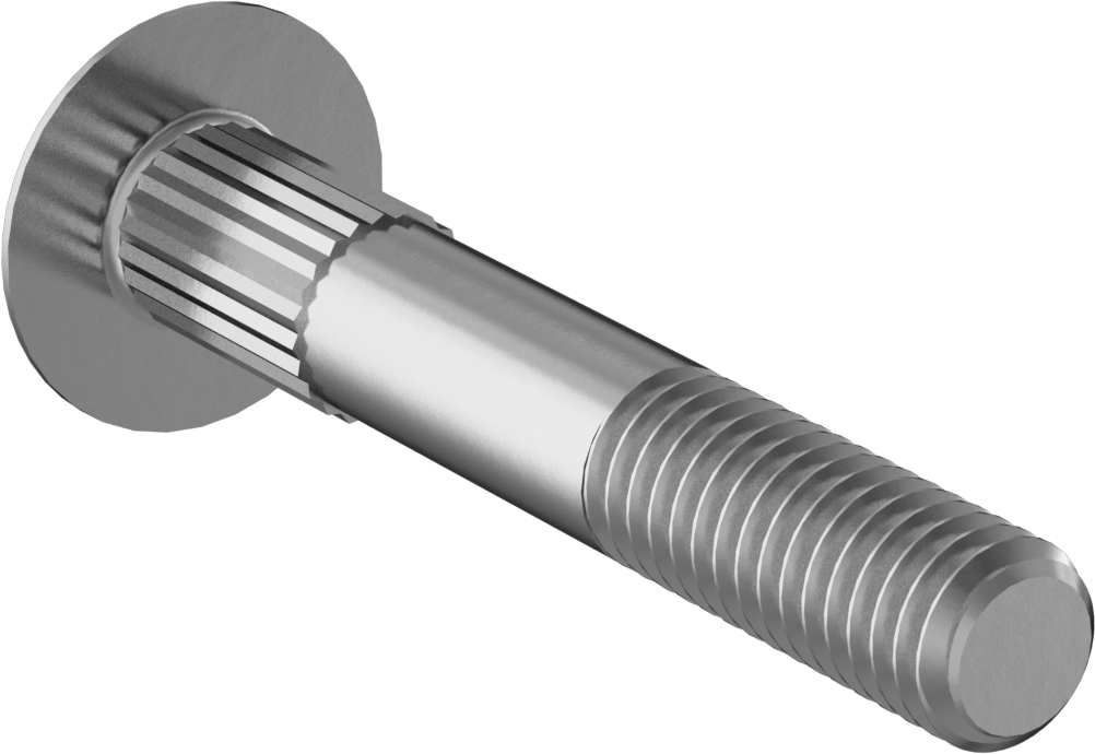 Çelik Tırtıllı Boyunlu Taşıma Cıvataları, Düşük Mukavemetli, Sınıf 2, 3/8"-16 Diş Boyutu, 2-1/2" Uzunluk