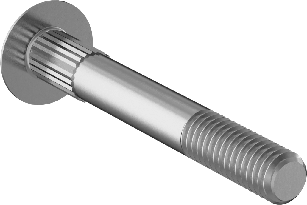 Çelik Tırtıllı Boyunlu Taşıma Cıvataları, Düşük Mukavemetli, Sınıf 2, 3/8"-16 Diş Boyutu, 3" Uzunluk