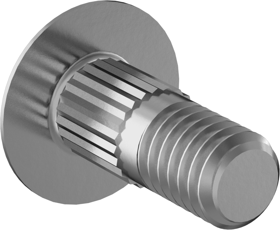 Çelik Tırtıllı Boyunlu Taşıma Cıvataları, Orta Mukavemetli, Sınıf 5, 3/8"-16 Diş Boyutu, 1" Uzunluk