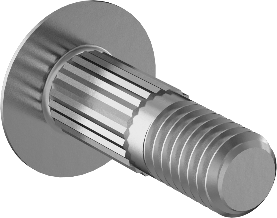 Çelik Tırtıllı Boyunlu Taşıma Cıvataları, Orta Mukavemetli, Sınıf 5, 3/8"-16 Diş Boyutu, 1-1/4" Uzunluk