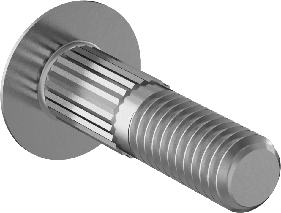 Çelik Tırtıllı Boyunlu Taşıma Cıvataları, Orta Mukavemetli, Sınıf 5, 3/8"-16 Diş Boyutu, 1-1/2" Uzunluk
