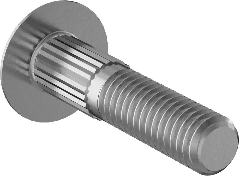 Çelik Tırtıllı Boyunlu Taşıma Cıvataları, Orta Mukavemetli, Sınıf 5, 3/8"-16 Diş Boyutu, 1-3/4" Uzunluk