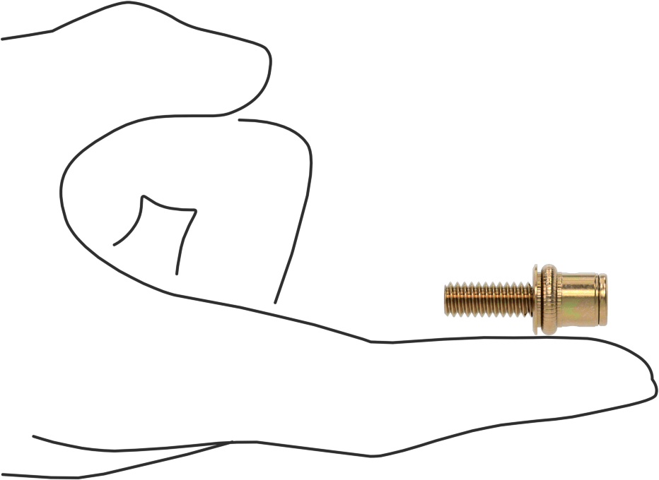 Perçin Saplamaları, 1/4"-20 Diş, 0,027“ - 0,165” Malzeme Kalınlığı için
