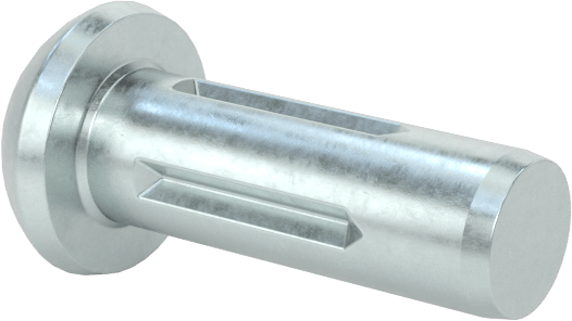 Yuvarlak Başlı Tam Oluklu Pim, Çinko Kaplamalı 1004-1045 Karbon Çelik, 1/4" Uzunluk, 0,086 inç Uç Çapı