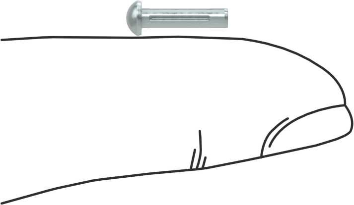 Yuvarlak Başlı Tam Oluklu Pim, Çinko Kaplamalı 1004-1045 Karbon Çelik, 3/8" Uzunluk, 0,086 inç Uç Çapı