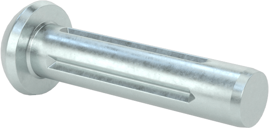 Yuvarlak Başlı Tam Oluklu Pim, Çinko Kaplamalı 1004-1045 Karbon Çelik, 3/8" Uzunluk, 0,086 inç Uç Çapı