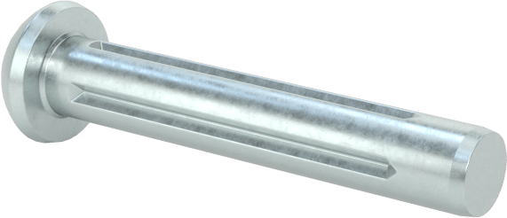 Yuvarlak Başlı Tam Oluklu Pim, Çinko Kaplamalı 1004-1045 Karbon Çelik, 1/2" Uzunluk, 0,086 inç Uç Çapı