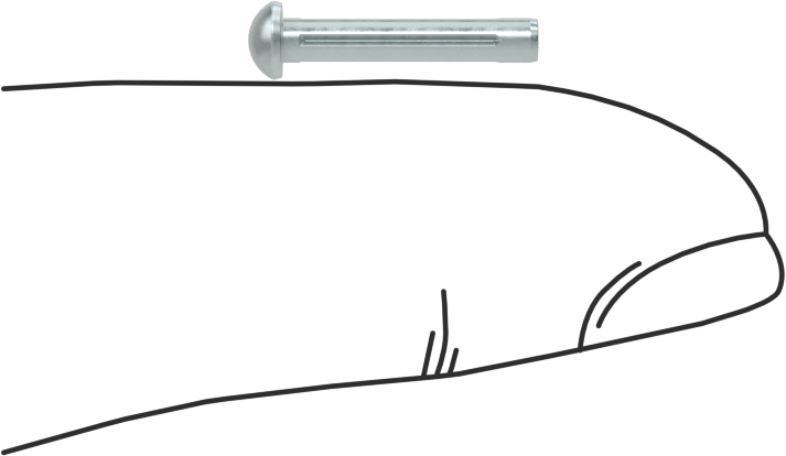 Yuvarlak Başlı Tam Oluklu Pim, Çinko Kaplamalı 1004-1045 Karbon Çelik, 1/2" Uzunluk, 0,086 inç Uç Çapı