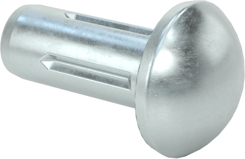 Yuvarlak Başlı Tam Oluklu Pim, Çinko Kaplamalı 1004-1045 Karbon Çelik, 1/4" Uzunluk, 0,104" Uç Çapı