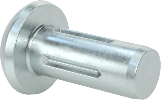 Yuvarlak Başlı Tam Oluklu Pim, Çinko Kaplamalı 1004-1045 Karbon Çelik, 1/4" Uzunluk, 0,104" Uç Çapı