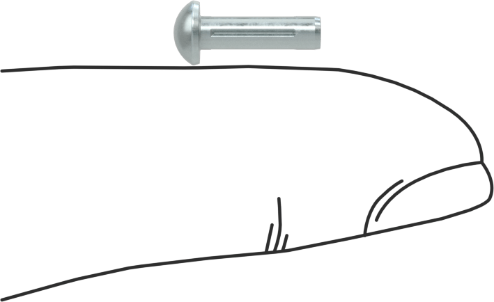 Yuvarlak Başlı Tam Oluklu Pim, Çinko Kaplamalı 1004-1045 Karbon Çelik, 3/8" Uzunluk, 0,104" Uç Çapı