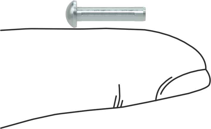 Yuvarlak Başlı Tam Oluklu Pim, Çinko Kaplamalı 1004-1045 Karbon Çelik, 1/2" Uzunluk, 0,104" Uç Çapı
