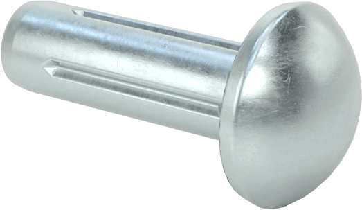 Yuvarlak Başlı Tam Oluklu Pim, Çinko Kaplamalı 1004-1045 Karbon Çelik, 3/8" Uzunluk, 0,120" Uç Çapı