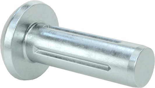 Yuvarlak Başlı Tam Oluklu Pim, Çinko Kaplamalı 1004-1045 Karbon Çelik, 3/8" Uzunluk, 0,120" Uç Çapı